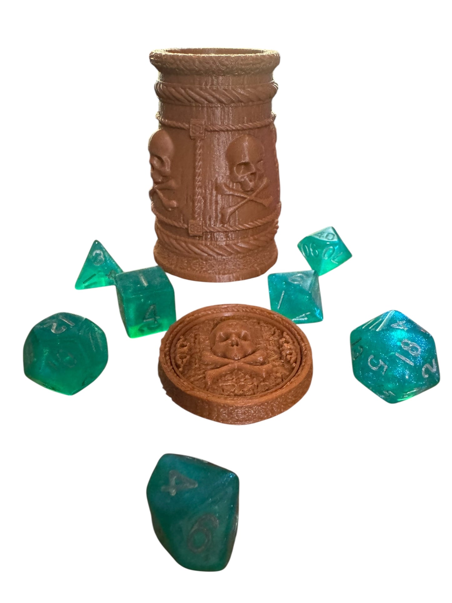 Skull and Crossbones Dice Rolling Cup with twist close lid: Dungeons and Dragons, RPG, TRPPG